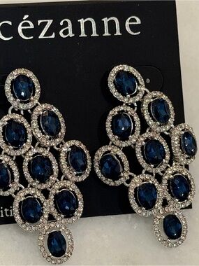 Cezanne Chandelier Silvertone Earrings New